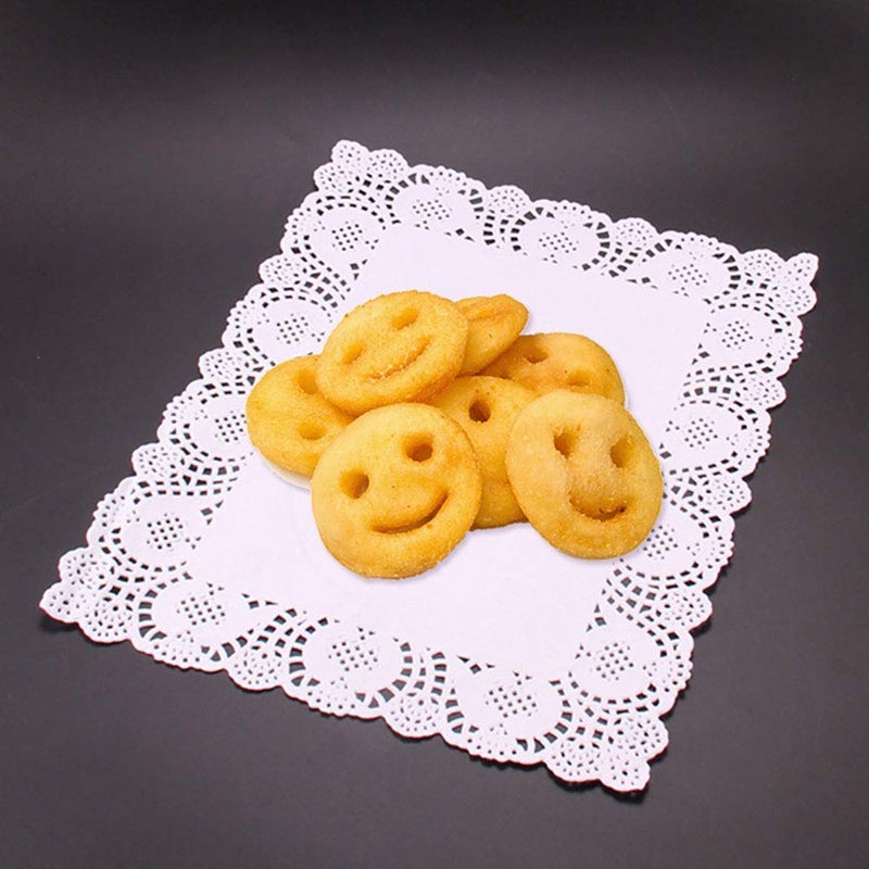 Tim&Lin White Lace Paper Doilies - 7 inch x 12 inch Rectangle Paper Doilies - Disposable Paper Placemats - for Wedding, Birthday, Cakes, Desserts, Tableware Food Decoration, Pack of 100 - Image 5